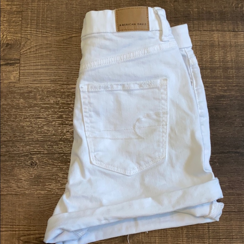 American Eagle white jean shorts
